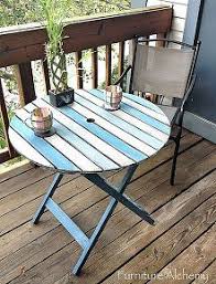 Patio Table Chalk Paint Makeover Painted Outdoor Furniture Painted Patio Wooden Outdoor Table