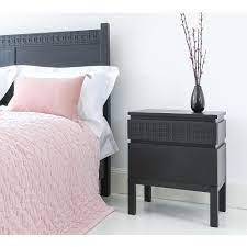 Bedroom furniture bedside tables night stand with two drawer. Hedonist 2 Drawer Bedside Table Black Side Table