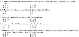 Soal dan pembahasan koordinat kartesius. Soal Penilaian Harian Matematika Kelas 7 Semester Ganjil Materi Kedudukan Titik Dalam Bidang Koordinat Kartesius Didno76 Com