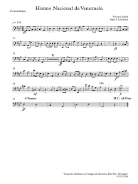 Juan josé landaetacorogloria al bravo. Himno Nacional De Venezuela Contrabajo