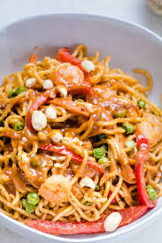 Thai Peanut Noodles With Shrimp Peanut Sauce Recipe Kroll S Korner