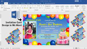 It is very simple and easy way how to make bgreeting cards with microsoft word. Birthday Invitation Card Design In Ms Word 2019 Invitation Card Design Tutorial Ms Word Youtube