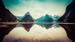 New Zeland Milford Mountains River Lake Wallpaper Pc Sky Lake Landscape