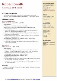 Mft Intern Resume Samples Qwikresume