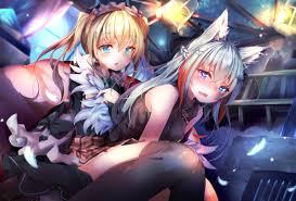 But, you can create many more expressions with the help of shape keys provide. 2girls Animal Ears Aqua Eyes Blonde Hair Gray Hair Headband Long Hair Maid Mataro Mtr Prpr Purple Eyes Skirt Tagme Character Thighhighs Twintails Vrchat Yuri Konachan Com Konachan Com Anime Wallpapers