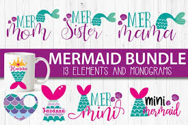 Mermaid Life Bundle Mermaid Monogram Svg Cut Files