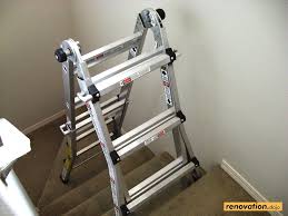 This is the type that will allow you to set up one side longer than others. How To Use A Ladder On Stairs Safely Renovation Dojo