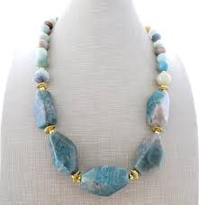 Chunky Gemstone Necklace Turquoise Amazonite Choker Natural Etsy Large Bead Necklace Gemstone Necklace Chunky Stone Necklace