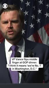 Vice President JD Vance made a vulgar gesture during a Republican party  dinner in Ohio
