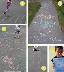 101 Genius Sidewalk Chalk Ideas To Crush Summertime Boredom Outdoor Games For Kids Chalk Activities Outside Activities For Kids