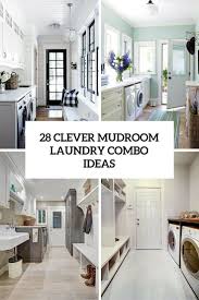 The layout has a washer and dryer positioned close to one another on one side. 28 Clever Mudroom Laundry Combo Ideas Shelterness