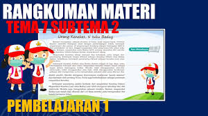 We did not find results for: Rangkuman Materi Tema 7 Subtema 2 Pembelajaran 1 Kelas 4 Youtube