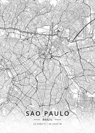 Onde assistir, horário e escalação provável jogo entre são paulo e 4 de julho pela copa do brasil será disputado hoje, terça, 8 de junho (08/06. Sao Paulo Brazil Light Map Art Print By Designer Map Art X Small Map Art Print City Map Art Map Art
