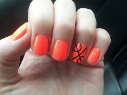 I M So Going To Do My Nails Like This For Basketball Basketball Nails Basketball Nail Designs Sports Nails
