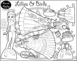 Diverse & whimsical printable paper dolls for idle hands. Lillies Birds A Printable Paper Doll Coloring Page Paper Thin Personas