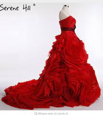 Blending the nostalgic with modern romanticism. Red Wedding Dress Rose Flower Elegant Princess Bridal Gown Rose Wedding Dress Wedding Dresses With Flowers