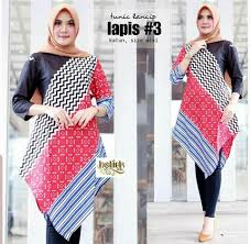Dress asimetris yang terbuat dari bahan doby batik abstrak,bentuk dress seperti overal dengan kerutan di bagian depan dan ada. Ready Tunik Batik Asimetris Arief Batik Collections Facebook