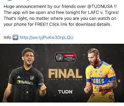 Friday, april 2nd tv listings for tudn. Tudn App Will Be Available For Free To Watch The Tigres Lafc Match Today Lafc