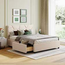 Full Size Upholstered Platform Bed With