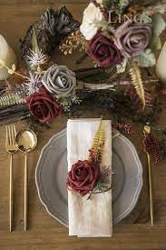 Maybe you would like to learn more about one of these? Buy Ling S Moment Artificial Flowers Roses 25pcs Real Looking Burgundy Fake Roses W Stem For Diy Wedding Bouquets Centerpieces Arrangements Party Baby Shower Home Decorations Online In Turkey B07g9vcztj