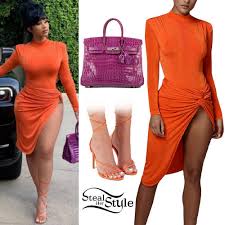 Cardi B Orange Dress And Sandals Steal Her Style
