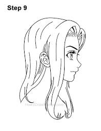 Anime Side Profile Drawing How To Draw A Manga Girl With Long Hair Side View Step By Step Pictures How 2 Draw Manga manga girl with long hair side view