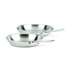 8400001978 D3 Stainless Steel Frying pan cookware Set, 10-Inch and 12-Inch, Silver All-Clad