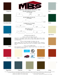 Fillable Online Color Chart And Warranties Download Metal