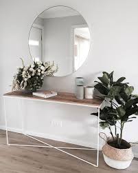 Perfect Sideboard Round Mirror And Plants For The Hallway I Need Home Decor Minimalist Home Home