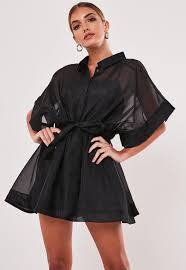 Black Organza Skater Shirt Dress Missguided Get your wardrobe essentials today. black organza skater shirt dress