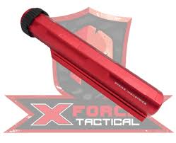 With the press of a button, the rapid deployment system instantly springs to the extended position for greater shot stability. X Force Strike Advanced Mil Spec Buffer Tube Red X Force Tactical