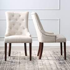 Belham Living Thomas Tufted Tweed Dining Chairs Set Of 2 Www Hayneedle Com Tufted Dining Chairs Fabric Dining Room Chairs Parsons Dining Chairs