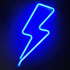 Orgrimmar Neon Light Lightning Bolt Blue Led Neon Signs Decorative Wall Light Battery And Usb Powered Night Light Fo Blue Neon Lights Neon Signs Led Neon Signs