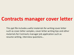 Contracts Manager Cover Letter