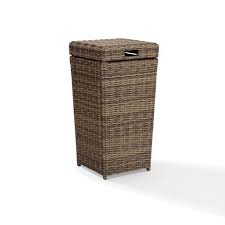 Suncast trash hideaway 33 gallon resin wicker outdoor garbage container (8 pack). Bradenton Outdoor Wicker Trash Can Crosley Target