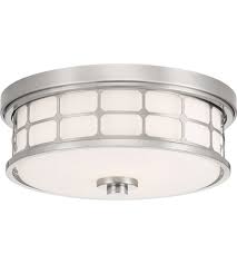 Quoizel Qf3413bn Signature 2 Light 14 Inch Brushed Nickel Flush Mount Ceiling Light