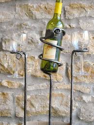 Forged Wine Bottle Holder And Wine Glass Holders Blacksmith Etsy Wine Glass Holder Blacksmithing Glass Holders