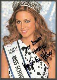 Jennifer Ann Gerber Miss Switzerland 2001 signed card