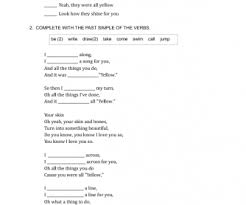Song Worksheet Yellow By Coldplay