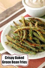 Crispy Baked Green Bean Fries And Balsamic Yogurt Dip Low Carb Gluten Free Recipe To Satisfy Your Need To Crunch Baked Green Beans Fried Green Beans Recipes