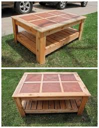 Coffee Table With Tile Inserts Before Staining Made By Jason And Jared Crocker Lewisville Tx Coffee Table Center Table Farm Table