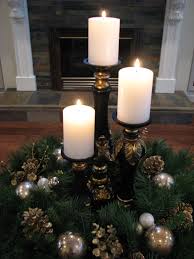 Centerpiece For My Coffee Table Using A Wreath And Putting Cande Sticks In Christmas Coffee Table Decor Elegant Christmas Decor Diy Christmas Decorations Easy