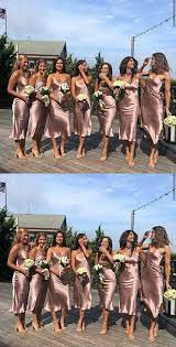 Many Colors Silk Slip Bridesmaid Dresses For Wedding Party Silk Bias Satin Sl Tea Length Bridesmaid Dresses Slip Bridesmaids Dresses Rose Gold Bridesmaid Dress