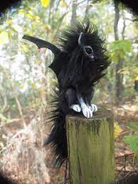Black Hatchling Winged Cat Shoulder Puppet Woodbaby Puppets Weird Animals Hatchling