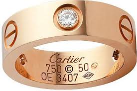 Cartier Love 18ct Pink Gold And Diamond Ring Cartier Love Ring Pink Gold Diamond Ring Pink Diamond Ring