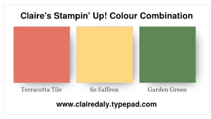 Stampin Up Colour Color Combination Using Terracotta Tile So Saffron Garden Green Color Tile Terracotta Tiles Stampin Up