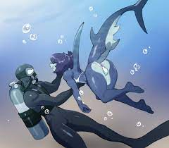 Female shark x human male animation