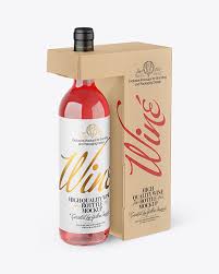 Download Clear Glass Pink Wine Bottle With Box Mockup In Bottle Mockups On Yellow Images Object Mockups