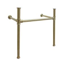 Kingston Brass Stainless Steel Console Table Legs In Brushed Brass Hvpb13687 The Home Depot Steel Console Table Console Sink Kingston Brass
