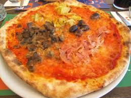 The Quattro Stagione Four Seasons Pizza In Venice The Home Town Of Composer Antonio Vivaldi The Toppings On Each Quarter Represent Seasons Pizza Food Pizza
